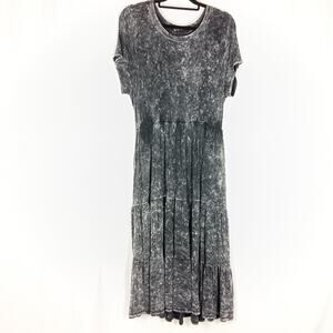 Elegant Black Tie-Dye Dress